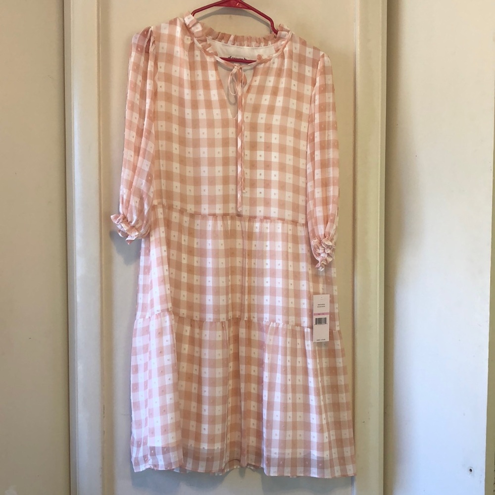 NEW NANETTE LEPORE DRESS BABY DOLL DRESS IN BLUSH WHITE SIZE 10